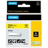 DYMO Rhino-Industrie-Vinyletiketten | 19 mm x 5,5 m | schwarz auf gelb | selbstklebendes Schriftband