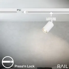 Briloner Rail Schienensystem, Erweiterungsset, 2x Gu10 Spots, Schwenkbar, Drehbar, Weiß, 0,75 m