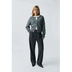 Tailored wide trousers - Grey - 38
