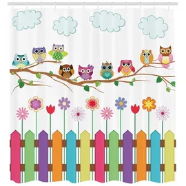 ABAKUHAUS Duschvorhang Eulen 175 x 180 cm bunt
