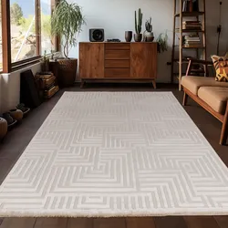 Teppich AYYILDIZ TEPPICHE "SAHARA 1114", beige, B:280cm H:12mm L:370cm, Polypropylen, Teppiche, Läufer / Pflegeleicht / Strapazierfähig / Trend Colors/ Wohnzimmer