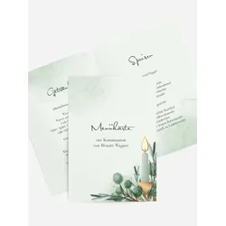 Menükarten Kommunion selbst gestalten mit Spruch und Fotos im Onlinedesigner bei Meine-Kartenmanufaktur.de