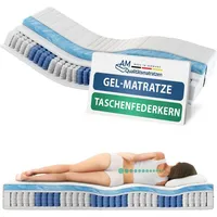 AM Qualitätsmatratzen | Gelschaum-Taschenfederkernmatratze 90x200 cm - H2 -