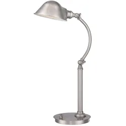 Licht-Erlebnisse LED Schreibtischlampe INADES dimmbar Nickel gebürstet Metall LE57925