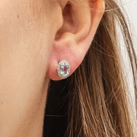 Diamonds by Ellen K. Ohrstecker Weißgold 585 Aquamarin 0,14ct. one-size