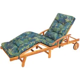 Bjird Liegenauflage, Auflage für Gartenliege 200 x 55 x 8 cm, Auflagen für Deckchair, Polsterauflage für Sonnenliege, Kissen für Liegestuhl, gesteppt - Grüne Wiese