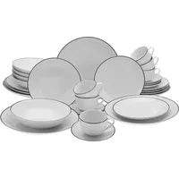 CreaTable Luna Black Line Kombiservice 30-tlg. schwarz/weiß