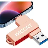 WIGONT 256GB USB Stick für iPhone ist EIN Speichergerät, das die Speicherkapazität von i0S/iPad/Android-Geräten Erweitern Soll. USB Stick ist Keine App Erforderlich. iPhone USB Stick für i0S/iPad/PC.