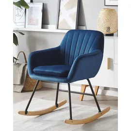 Beliani Schaukelsessel LIARUM Samtstoff 0 x 0 x 0 cm Blau