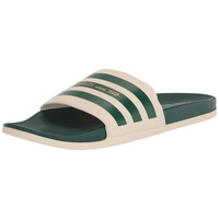 adidas Unisex Adilette Comfort Slides Sandal, Wonder White/Collegiate Green/Gold Metallic, 15 US Men - 49 EU