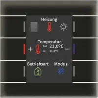 MDT BE-GT2TS.02S KNX Glastaster II Smart Thermostat, Schwarz