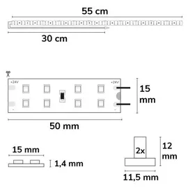ISOLED Umrüstplatine 830 9W 55cm warmweiß