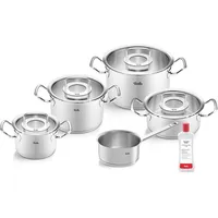 Fissler Original-Profi Collection/Edelstahl-Kochtopfset, 5-teilig, inkl. Glas-Deckel + Gratis Edelstahlpflege - Induktion, Silber
