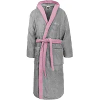 Normani Bademantel Izmit Grau/Rosa 4XL