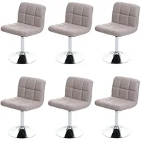 Mendler 6er-Set Esszimmerstuhl Drehstuhl Stuhl Kavala Kunstleder Chrom -