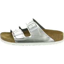 Birkenstock Arizona Weichbettung Naturleder schmal metallic silver 38