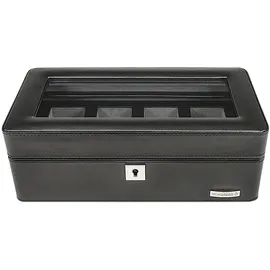 Windrose Uhrenkoffer Tempora für 4 Uhren 26,5 cm Schwarz