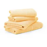 Möve for Frottana Handtuchset, gelb Textil, 67x140 cm, unisex, Oeko-Tex® Standard 100, Badtextilien, Handtuch-Sets,