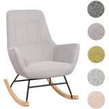 Mendler Schaukelstuhl HWC-N13 Stoff/Textil 67 x 92 x 0 cm Hellgrau