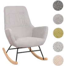 Mendler Schaukelstuhl HWC-N13 Stoff/Textil 67 x 92 x 0 cm Hellgrau