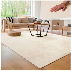 Paco Home Teppich Cadiz 630, rechteckig, Höhe: 14 mm, Uni-Farben, besonders weich, waschbar, auch als Läufer erhältlich beige 240 cm x 340 cm x 14 mm