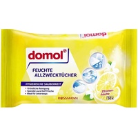 Domol feuchte Allzweck-Reinigungstücher Citrus 1-lagig weiß, 50 Tücher