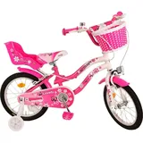 Volare Lovely Kinderfahrrad - Mädchen - 16 Zoll - Rosa Weiß - 2 Handbremsen