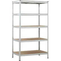 schulte-regalwelt Schwerlastregal Holz 180 x 100 x 60 cm silber