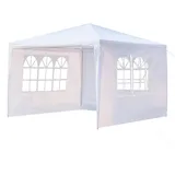 Bonnlo Pavillon, Gartenpavillon 3x3m, Wasserdicht Partyzelt, mit 3 Abnehmbaren Seitenwänden, Metall Gestell, Stabil, für Outdoor Hochzeit Garten Camping, Party, Weiß