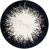 Teppich Kuhfell Patchwork, Teppich Nacht Schwarz und Weiß Runde Teppiche Schlafzimmer Wohnzimmer Nordic Concise Moderne Garderobe Pads Hand Nähen anpassbar