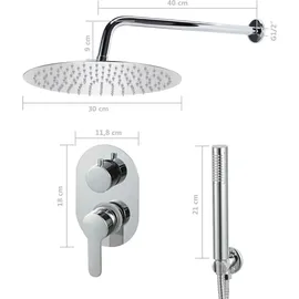 vidaXL Duschsystem Edelstahl 201 Silbern - Silber