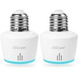 AICase Intelligente Steckdose TE27 Wi-Fi Smart Lampenfassung E26/E27, Fassung-Adapter geeignet für LED, Halogen, Glühbirnen und Energiesparlampen,Kompatibel mit Amazon Alexa und Google Home, Weiß