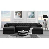 Beautysofa CHESTER U – U-Form Ecksofa im Chesterfield Stil,