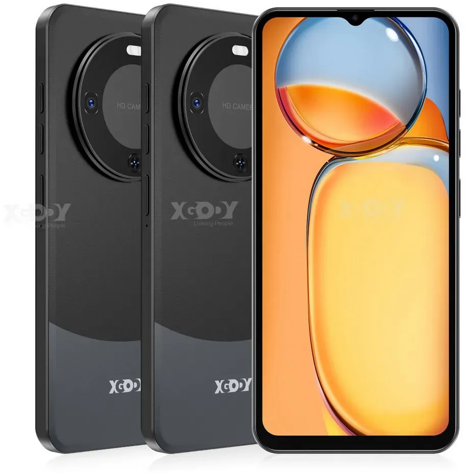 XGODY A54 Dual-SIM Android 10, 4G Quad-Core Smartphone (16,51 cm/6.5 Zoll, 32 GB Speicherplatz, 15 MP Kamera, INCELL-Bildschirm mit 720*1600, MMS, MP3-Player, Gesichts-Erkennung) schwarz