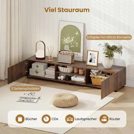 Costway TV-Lowboard 160 x 35 x 30 cm Braun Holz