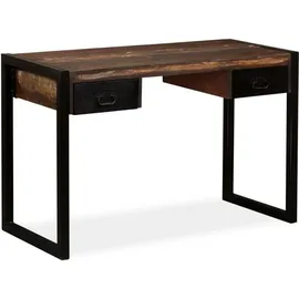 vidaXL Schreibtisch mit 2 Schubladen Altholz Massiv 120x50x76 cm