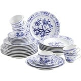 KAHLA 170863A72067U Zwiebelmuster | Geschirr-Set Porzellan | Tafelservice 6 Personen blau weiß rund 30 teilig Set Teller Suppenteller Tassen