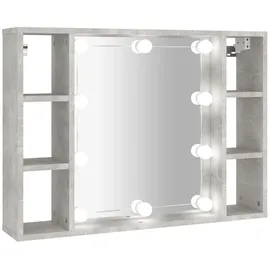vidaXL Spiegelschrank mit LED Betongrau 76x15x55 cm