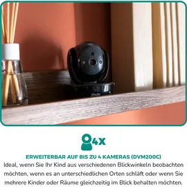 Alecto DVM200MBK - Babyphone mit Kamera und 4,3"-Farbdisplay, Schwarz