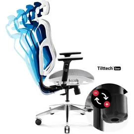 Diablo Chairs Diablo V-Basic Bürostuhl Chefsessel Netzstoff verstellbare Armlehnen höhenverstellbar (weiß/grau)