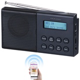 VR-Radio Kofferradio: Digitales DAB+/FM-Taschenradio mit Bluetooth 5, Wecker, Display, RDS (tragbares Radio, DAB Kofferradio, Kleines)