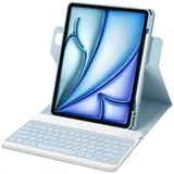 Bettdow für iPad Air 13 Zoll M3 2025/ M2 2024 Tastatur Hülle, Hoch-/Querformat Verwenden Hülle, Deutsch QWERTZ Layout Abnehmbarer Tastatur für iPad Pro 12.9" 3./4./5./6.Gen 2018-2022 & Air 13", Blau