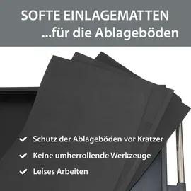 Trutzholm Werkstattwagen 3 Etagen Stahl grau Werkzeugwagen 70x39x79 cm auf Rollen bis 300 kg Tragkraft