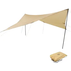 CAMPGURU Tarp Sonnen Segel Camping Vor Zelt Wind Schutz Plane Dach Baumwolle Größe: 3 x 4 m