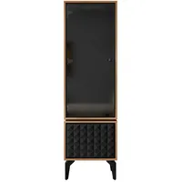Mirjan24 Vitrine, Braun, Schwarz, Holzwerkstoff, Holz Optik, Rechteckig,Rechteckig, 54x182x40