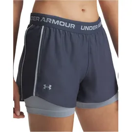 Under Armour Tech Play Up 2in1 Trainingsshorts Damen 044 downpour gray/harbor blue/harbor blue L