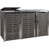 Mendler Mülltonnenbox HWC-K14 120 x 200 x 85 cm anthrazit