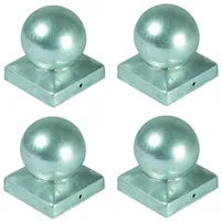 BURI Pfostenkappe 4x Pfostenkappe Kugel 90x90mm Zaunkappe Zierkappe Pfahl Kappe verzinkt (4 St)