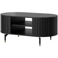 Mirjan24 Couchtisch, Schwarz, Metall, Oval,Oval, 105x47x56 cm, Wohnzimmer, Wohnzimmertische,
