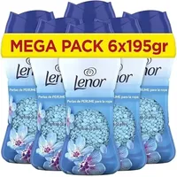 Lenor UNstoppables Wäscheparfum, 96 Wäschen (6 x 195 g), Weichspüler mit frischem Duft, Frischebooster
